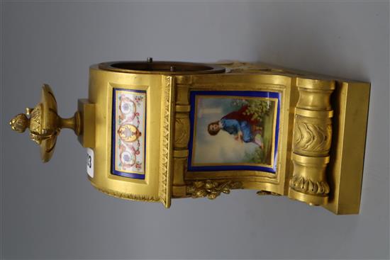 A French ormolu mantel clock, height 25cm